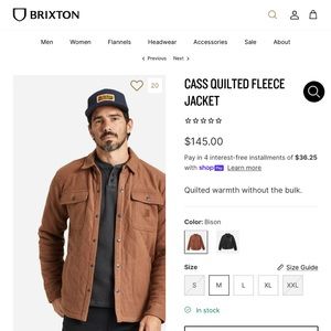 BRIXTON (NEW)- CASS QUILTED FLEECE JACKET
